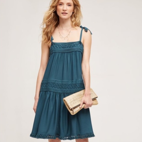 Anthropologie Floreat Senna Teal Dress - Picture 8 of 8